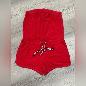VINTAGE Y2K Juicy Couture Terry Tube Top Romper Swim Cover Up - L WORN ONCE RARE